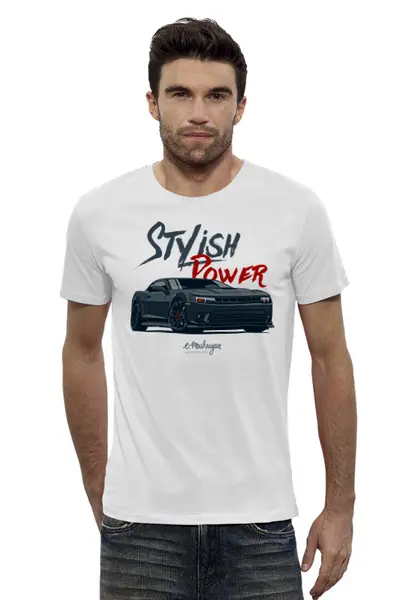 Заказать мужскую футболку в Москве. Футболка базовая Chevrolet Camaro от Oleg Markaryan - готовые дизайны и нанесение принтов.