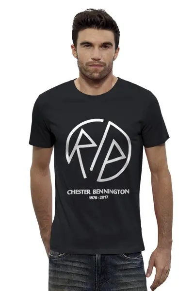 Заказать мужскую футболку в Москве. Футболка базовая RIP Chester от skynatural - готовые дизайны и нанесение принтов.