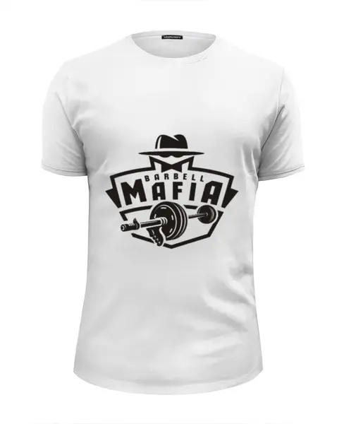 Заказать мужскую футболку в Москве. Футболка базовая Barbell Mafia от торгаш - готовые дизайны и нанесение принтов.