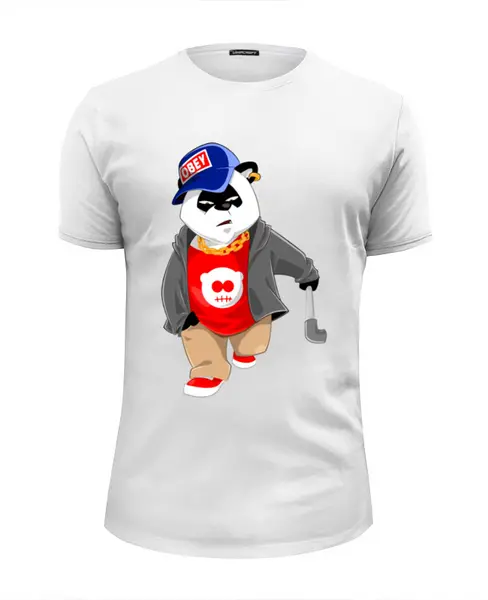 Заказать мужскую футболку в Москве. Футболка базовая Панда от T-shirt print  - готовые дизайны и нанесение принтов.