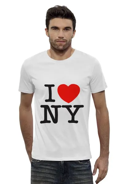 Заказать мужскую футболку в Москве. Футболка базовая I ♥ NY от Даниил - готовые дизайны и нанесение принтов.