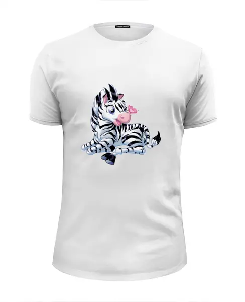Заказать мужскую футболку в Москве. Футболка базовая Зебра с бабочкой от Виктор Гришин - готовые дизайны и нанесение принтов.