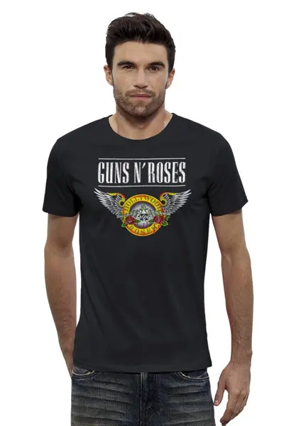 Заказать мужскую футболку в Москве. Футболка базовая Guns n' Roses от Leichenwagen - готовые дизайны и нанесение принтов.