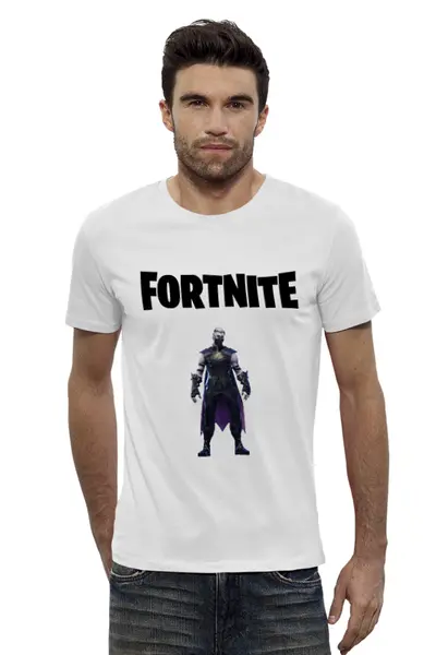 Заказать мужскую футболку в Москве. Футболка базовая Fortnite от AstArt - готовые дизайны и нанесение принтов.