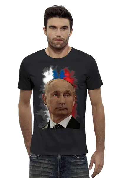 Заказать мужскую футболку в Москве. Футболка базовая Путин Патриот Страны от Leichenwagen - готовые дизайны и нанесение принтов.