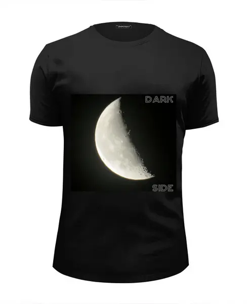 Заказать мужскую футболку в Москве. Футболка базовая Moon Dark - Луна Темная   от Arseniy A - готовые дизайны и нанесение принтов.