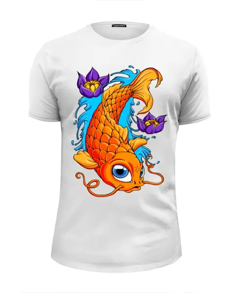 Заказать мужскую футболку в Москве. Футболка базовая Fish Art от Leichenwagen - готовые дизайны и нанесение принтов.