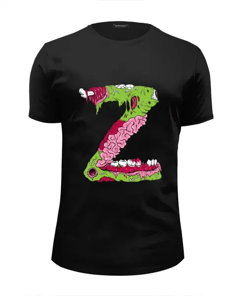 Заказать мужскую футболку в Москве. Футболка базовая Z Zombie от skynatural - готовые дизайны и нанесение принтов.