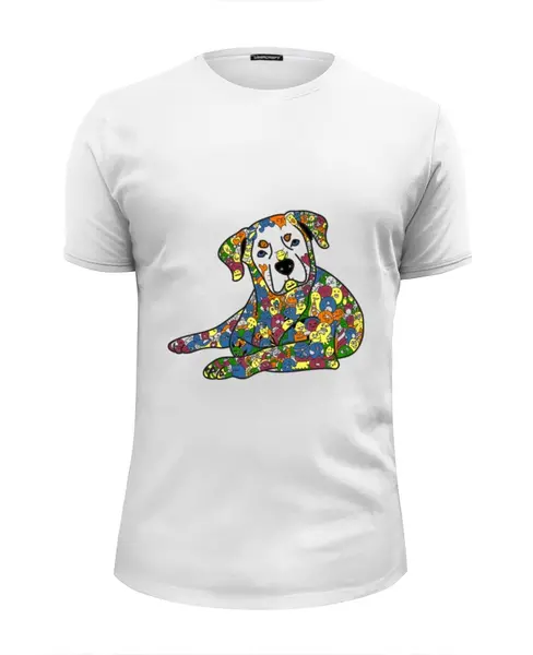 Заказать мужскую футболку в Москве. Футболка базовая собака  из дудл монстров от Игма - готовые дизайны и нанесение принтов.