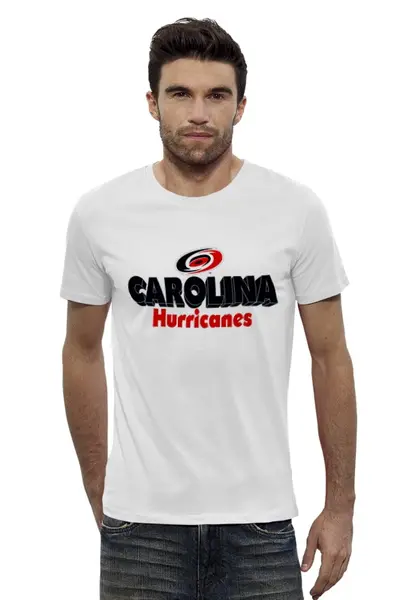 Заказать мужскую футболку в Москве. Футболка базовая Carolina Hurricanes от kspsshop - готовые дизайны и нанесение принтов.