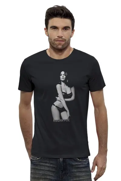 Заказать мужскую футболку в Москве. Футболка базовая Megan Fox от KinoArt - готовые дизайны и нанесение принтов.