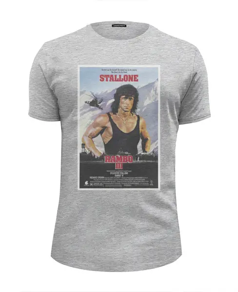 Заказать мужскую футболку в Москве. Футболка базовая Rambo III / Stallone от KinoArt - готовые дизайны и нанесение принтов.