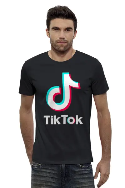 Заказать мужскую футболку в Москве. Футболка базовая TikTok  от DESIGNER   - готовые дизайны и нанесение принтов.