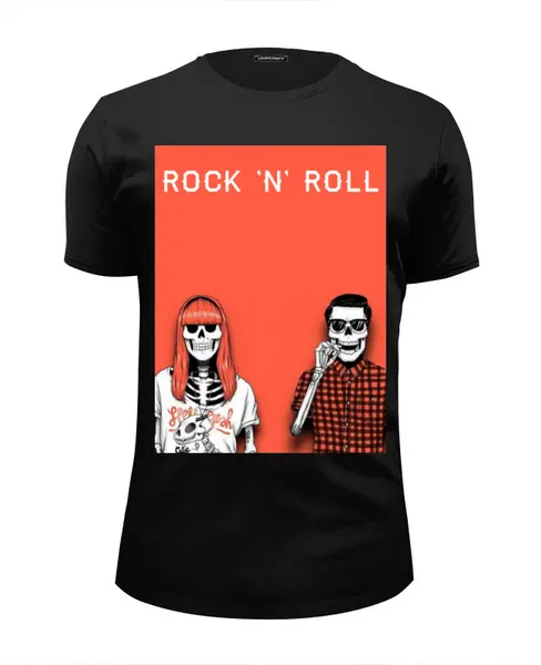 Заказать мужскую футболку в Москве. Футболка базовая Rock n Roll от Никита Коледенков - готовые дизайны и нанесение принтов.
