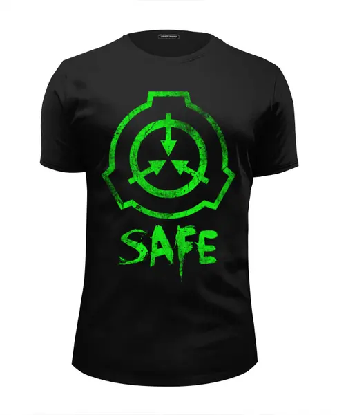 Заказать мужскую футболку в Москве. Футболка базовая SCP, Safe от geekbox - готовые дизайны и нанесение принтов.