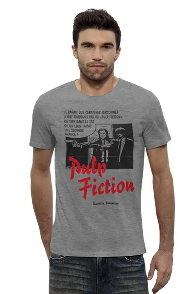 Заказать мужскую футболку в Москве. Футболка базовая Pulp Fiction от KinoArt - готовые дизайны и нанесение принтов.