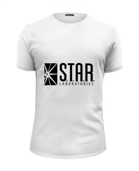 Заказать мужскую футболку в Москве. Футболка базовая S.T.A.R. Labs от cherdantcev - готовые дизайны и нанесение принтов.