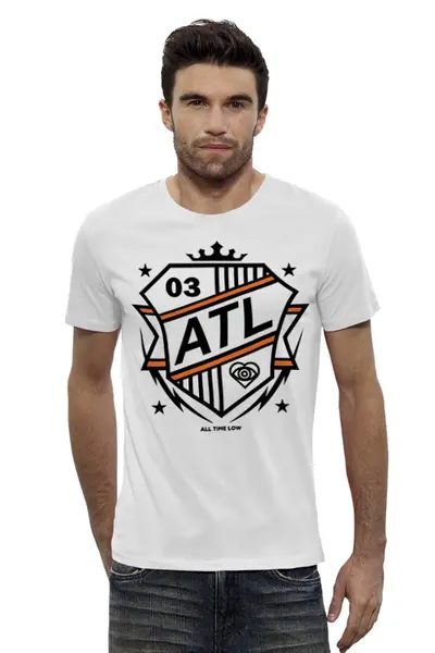 Заказать мужскую футболку в Москве. Футболка базовая All Time Low от geekbox - готовые дизайны и нанесение принтов.