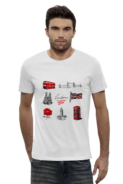 Заказать мужскую футболку в Москве. Футболка базовая London от 2578862@bk.ru - готовые дизайны и нанесение принтов.