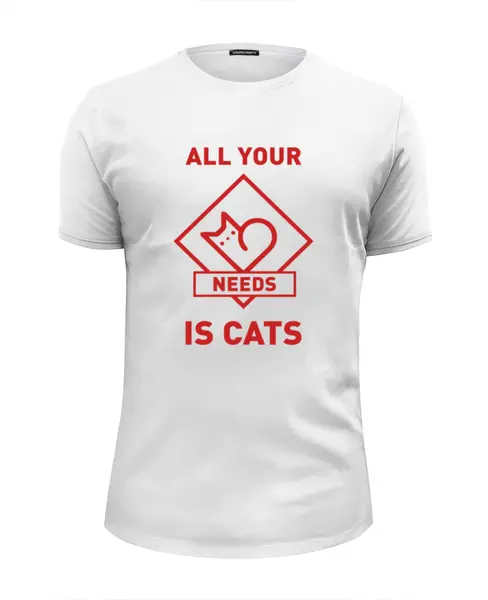 Заказать мужскую футболку в Москве. Футболка базовая All your needs is cats от catification - готовые дизайны и нанесение принтов.