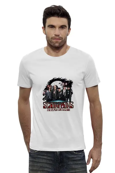 Заказать мужскую футболку в Москве. Футболка базовая Scorpions от  ЯрМайка - готовые дизайны и нанесение принтов.