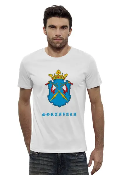 Заказать мужскую футболку в Москве. Футболка базовая Сортавала-1 от Виктор Касаткин - готовые дизайны и нанесение принтов.