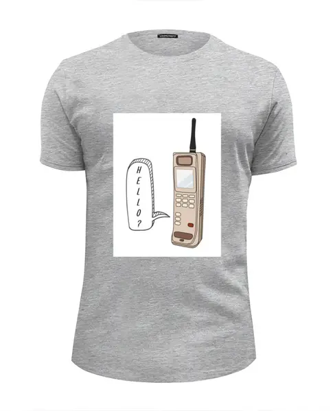 Заказать мужскую футболку в Москве. Футболка базовая Ретро телефон от HeyleyFox  - готовые дизайны и нанесение принтов.