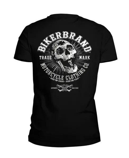 Заказать мужскую футболку в Москве. Футболка базовая Bikerbrand от Leichenwagen - готовые дизайны и нанесение принтов.