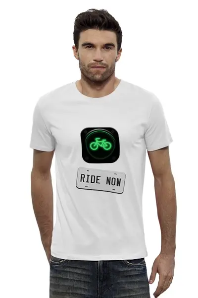 Заказать мужскую футболку в Москве. Футболка базовая Зеленый свет от white_irbis - готовые дизайны и нанесение принтов.