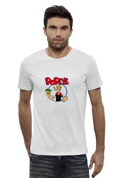 Заказать мужскую футболку в Москве. Футболка базовая Popeye от Max - готовые дизайны и нанесение принтов.