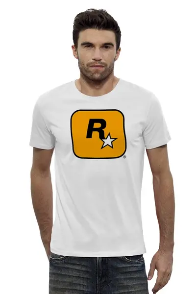 Заказать мужскую футболку в Москве. Футболка базовая RockstarGames от buzz - готовые дизайны и нанесение принтов.