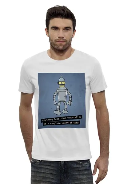 Заказать мужскую футболку в Москве. Футболка базовая Bender Says от maters - готовые дизайны и нанесение принтов.