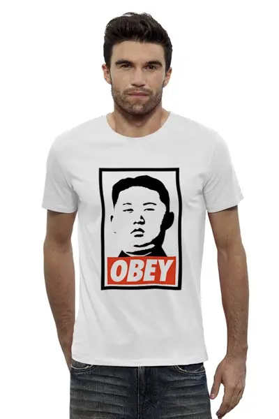 Заказать мужскую футболку в Москве. Футболка базовая Подчинись (Obey) от Andrew Zaycev - готовые дизайны и нанесение принтов.