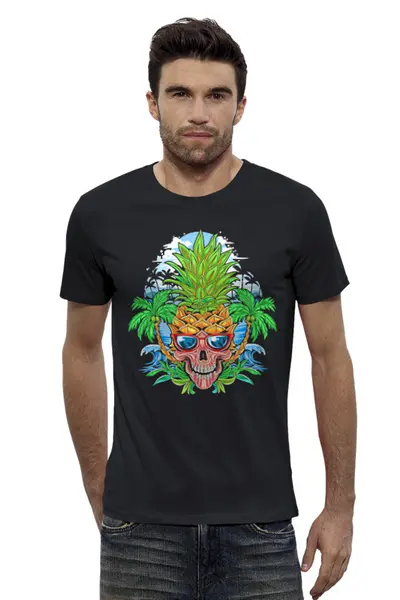 Заказать мужскую футболку в Москве. Футболка базовая ☀Skull Pineapple☀ от balden - готовые дизайны и нанесение принтов.