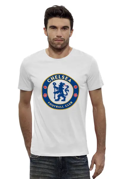 Заказать мужскую футболку в Москве. Футболка базовая Chelsea FC от THE_NISE  - готовые дизайны и нанесение принтов.
