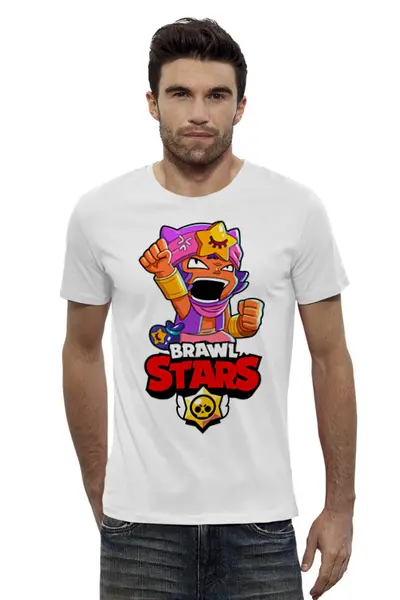 Заказать мужскую футболку в Москве. Футболка базовая BRAWL STARS SANDY  от geekbox - готовые дизайны и нанесение принтов.