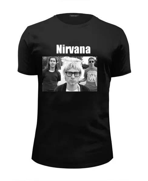 Заказать мужскую футболку в Москве. Футболка базовая Nirvana от stanummm - готовые дизайны и нанесение принтов.