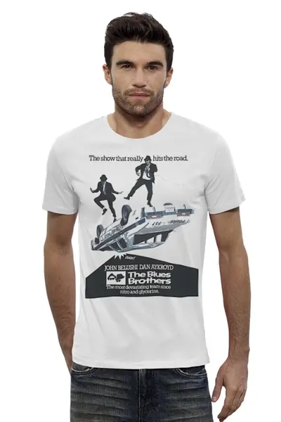 Заказать мужскую футболку в Москве. Футболка базовая The Blues Brothers от KinoArt - готовые дизайны и нанесение принтов.