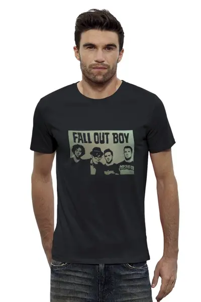 Заказать мужскую футболку в Москве. Футболка базовая Fall Out Boy от Денис - готовые дизайны и нанесение принтов.