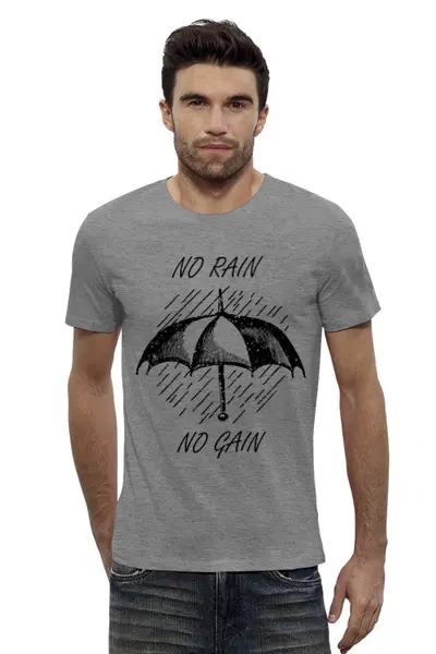 Заказать мужскую футболку в Москве. Футболка базовая Дождь-дождь от dmitrii.v.sharapow@gmail.com - готовые дизайны и нанесение принтов.