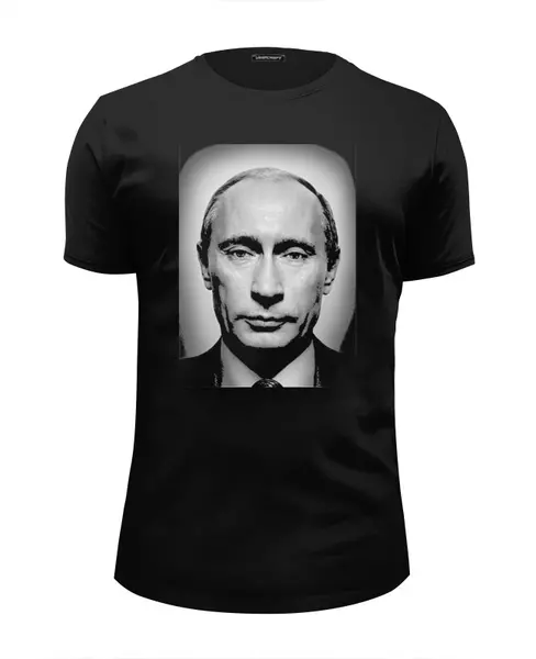 Заказать мужскую футболку в Москве. Футболка базовая Путин от zunnka - готовые дизайны и нанесение принтов.