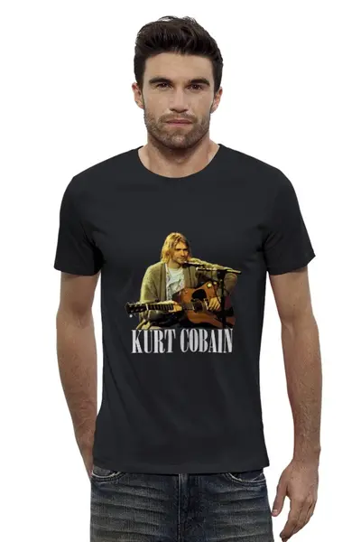 Заказать мужскую футболку в Москве. Футболка базовая Nirvana Kurt Cobain guitar t-shirt от rancid - готовые дизайны и нанесение принтов.