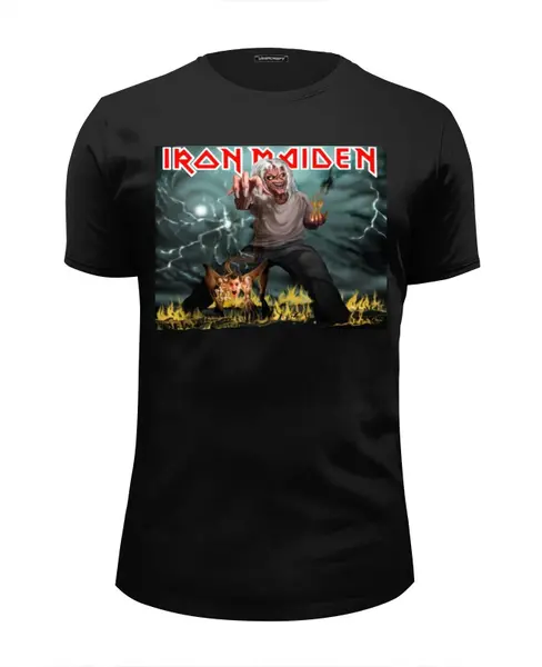 Заказать мужскую футболку в Москве. Футболка базовая Iron Maiden Band от Leichenwagen - готовые дизайны и нанесение принтов.
