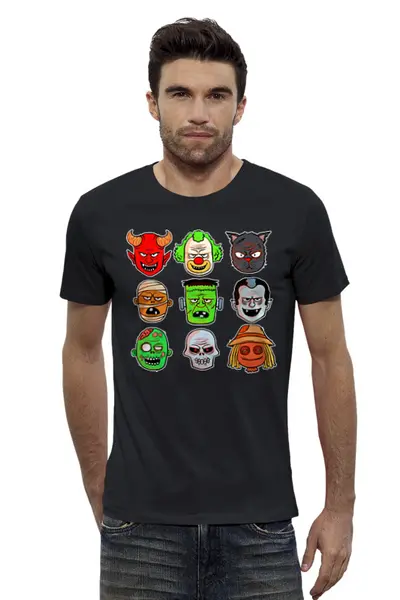 Заказать мужскую футболку в Москве. Футболка базовая Heroes Halloween от balden - готовые дизайны и нанесение принтов.