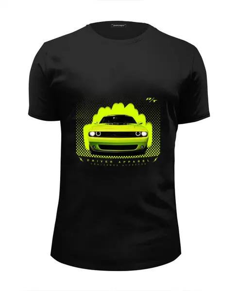 Заказать мужскую футболку в Москве. Футболка базовая Dodge Challenger RT от s.podosenov@mail.ru - готовые дизайны и нанесение принтов.