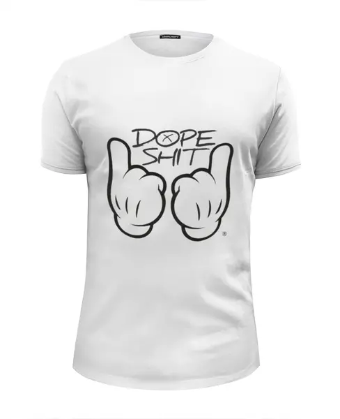 Заказать мужскую футболку в Москве. Футболка базовая Dope SHIT  от Sergio Happy - готовые дизайны и нанесение принтов.