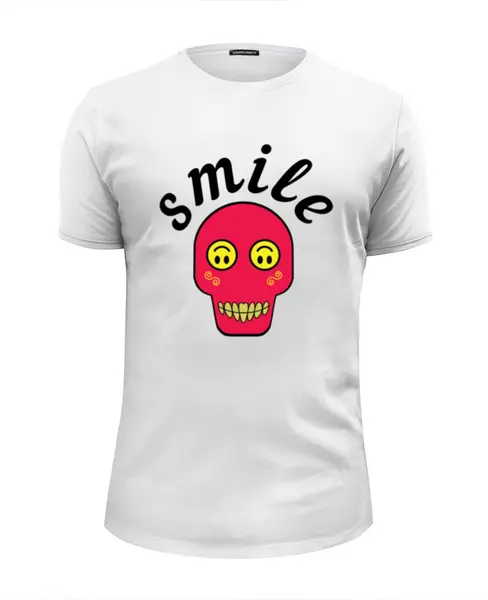 Заказать мужскую футболку в Москве. Футболка базовая smile от mimiart  - готовые дизайны и нанесение принтов.