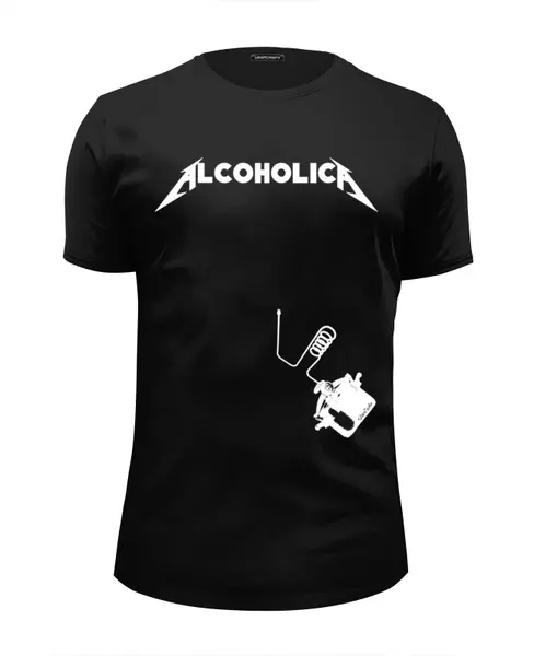 Заказать мужскую футболку в Москве. Футболка базовая AlcoholicA от ГПМНпR'n'R - готовые дизайны и нанесение принтов.