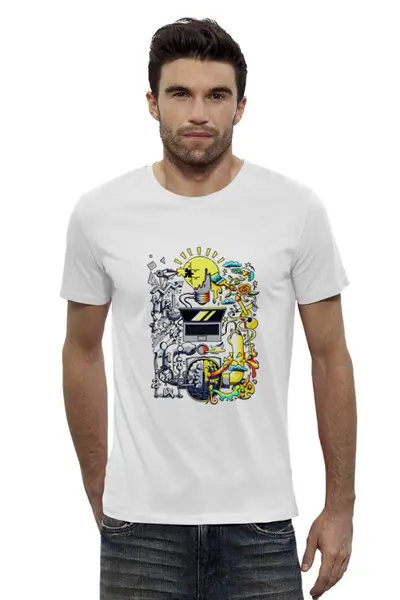 Заказать мужскую футболку в Москве. Футболка базовая Абракадабра от T-shirt print  - готовые дизайны и нанесение принтов.