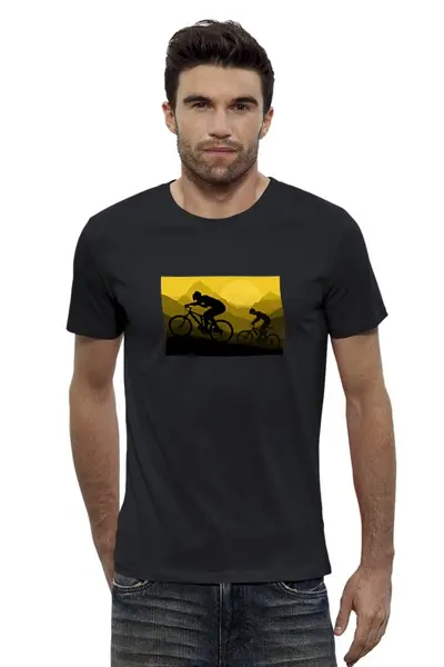 Заказать мужскую футболку в Москве. Футболка базовая Super Bike от jkg - готовые дизайны и нанесение принтов.